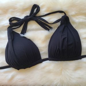 La Blanca - Black - Island Goddess Halter Bikini Swim Top - Size